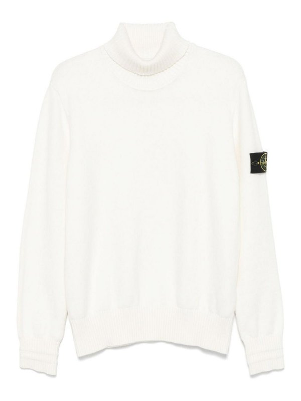 STONE ISLAND: Strickpullover mit Rundhalsausschnitt - Rundhalspullover - Beige