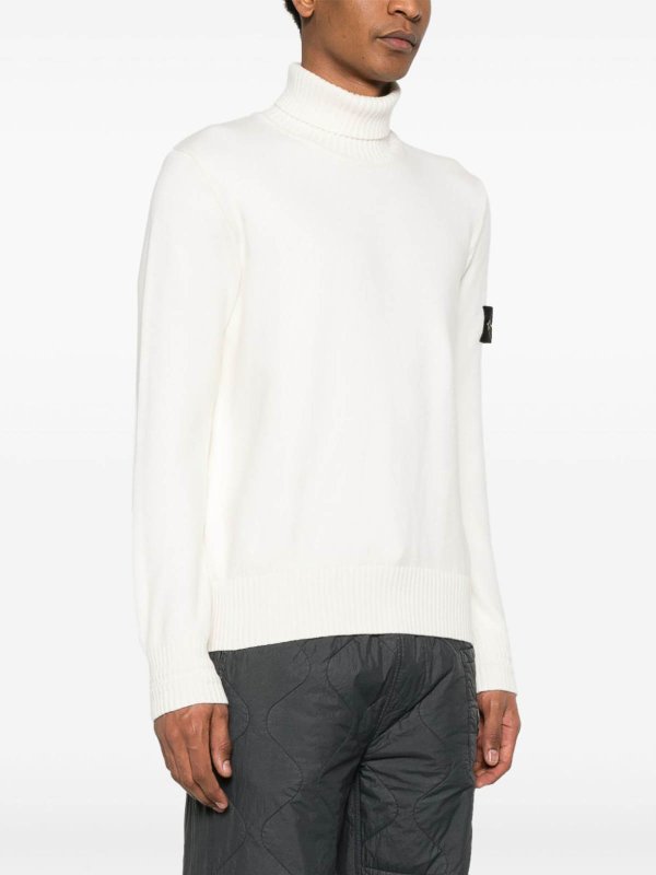 STONE ISLAND: Strickpullover mit Rundhalsausschnitt online - Rundhalspullover - Beige