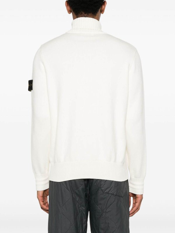 The Best Shops STONE ISLAND: Strickpullover mit Rundhalsausschnitt - Rundhalspullover - Beige