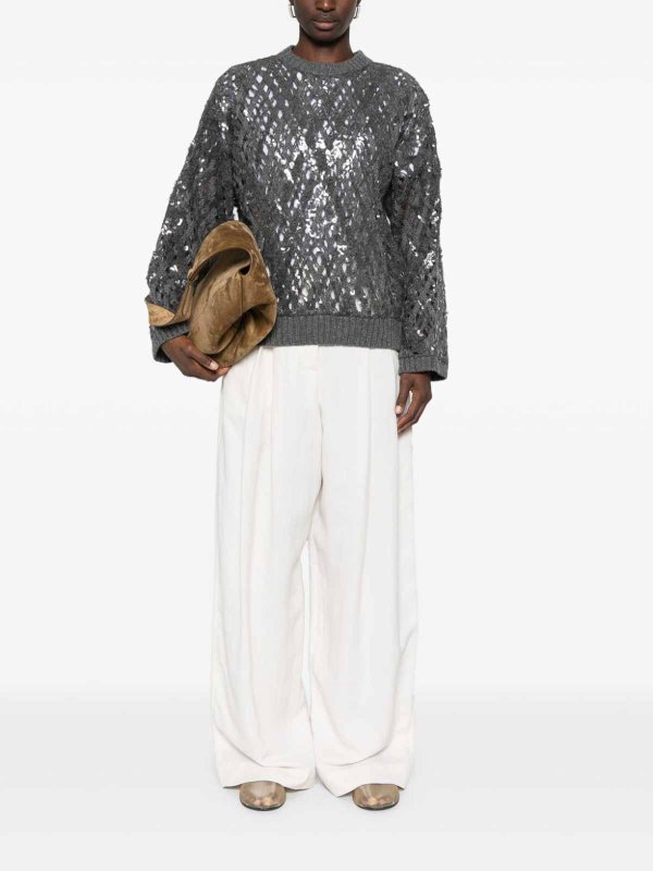 The Best Shops BRUNELLO CUCINELLI: Turtlenecks & Polo necks - Dazzling Mesh Embroidery Sweater