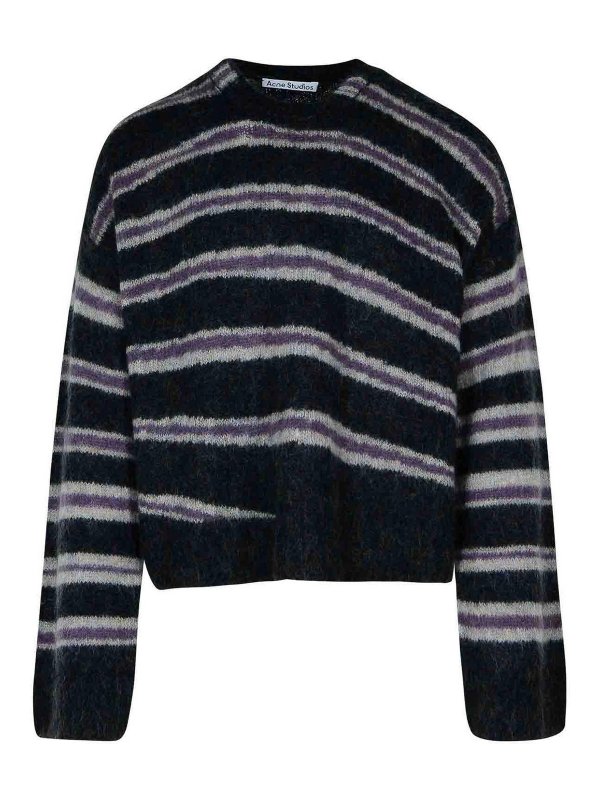 Acne Studios: crew necks - Grey Nylon Blend Sweater