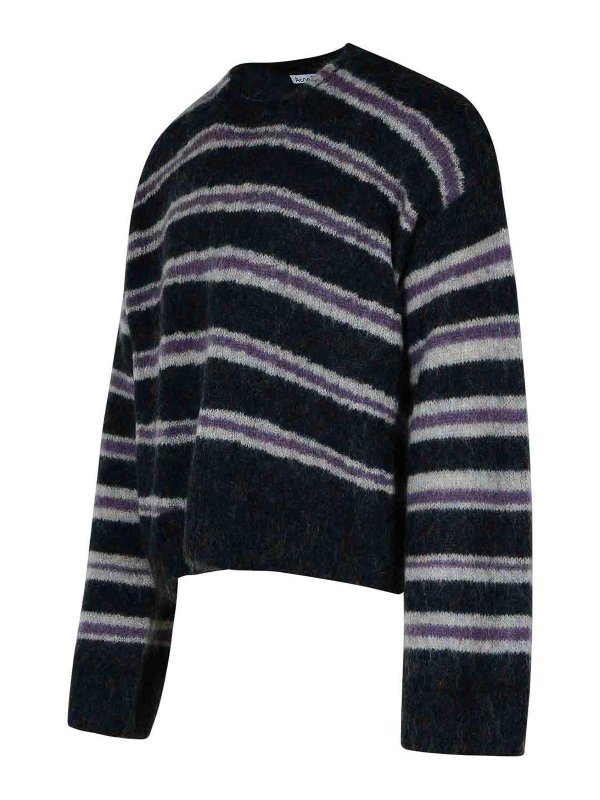 The Best Shops Acne Studios: crew necks - Grey Nylon Blend Sweater