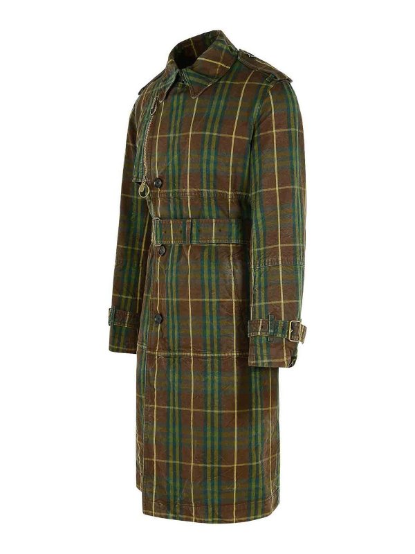 The Best Shops BURBERRY: short coats - Dark Green Cotton Trench Coat
