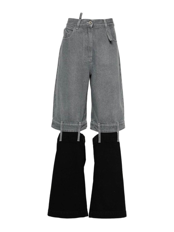 The Attico: Bootcut - Bootcut Jeans - Schwarz