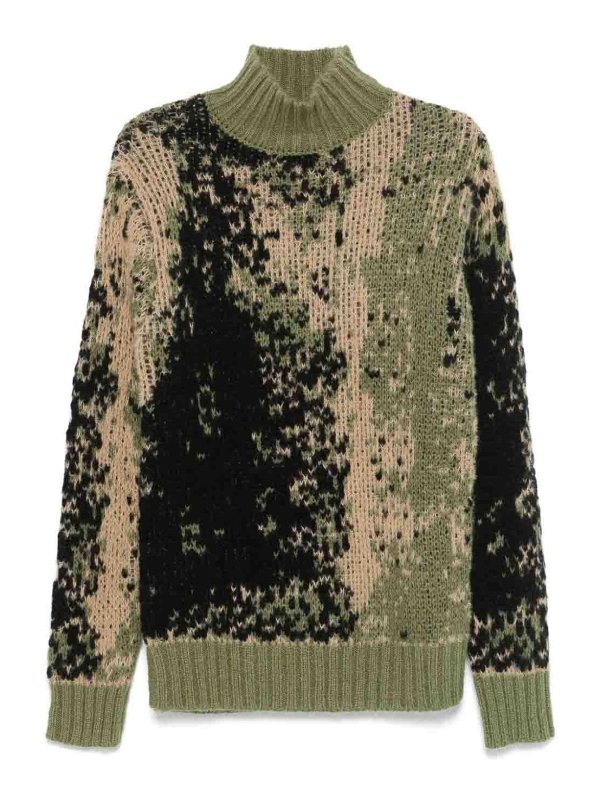 DONDUP: Strickpullover mit Rundhalsausschnitt - Rundhalspullover - Grün