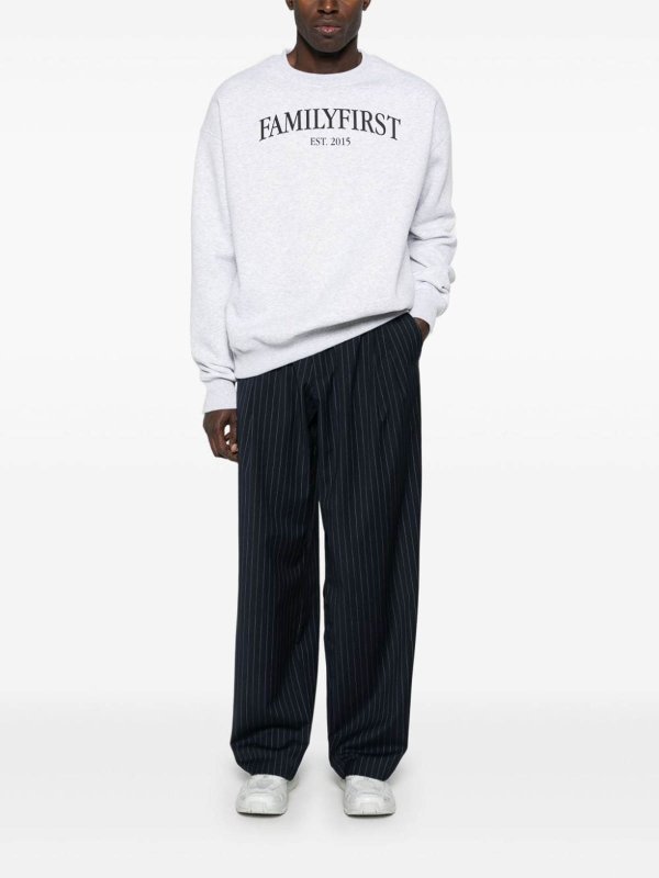 Rundhalspullover - Grau shop online: FAMILY FIRST MILANO