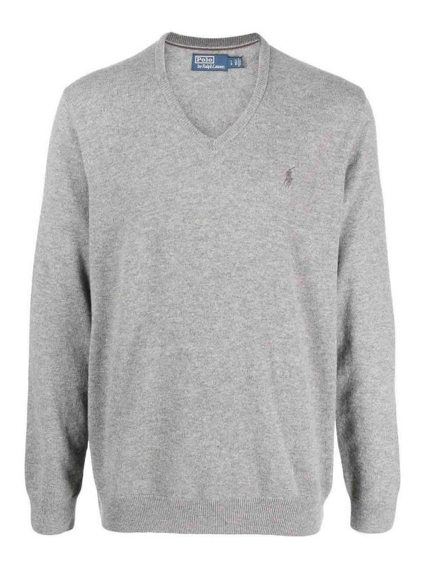 POLO RALPH LAUREN: Suéteres con cuello pico - Suéter Cuello Redondo - Gris