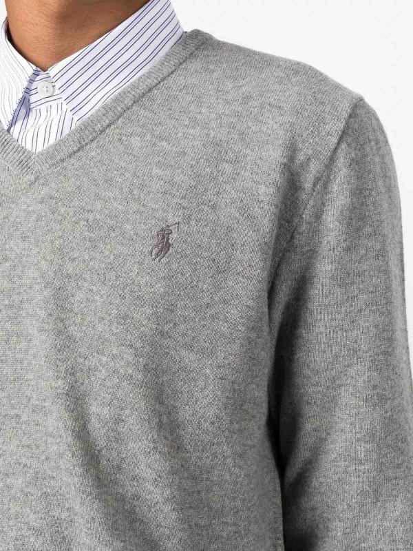 POLO RALPH LAUREN: Suéteres con cuello pico online - Suéter Cuello Redondo - Gris