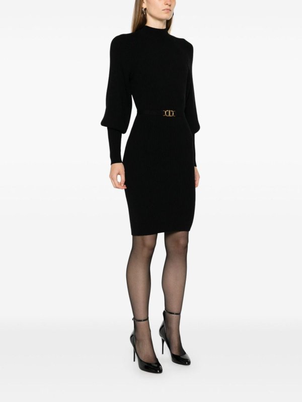 TWINSET: Knielange Kleider online - Knielanges Kleid - Schwarz