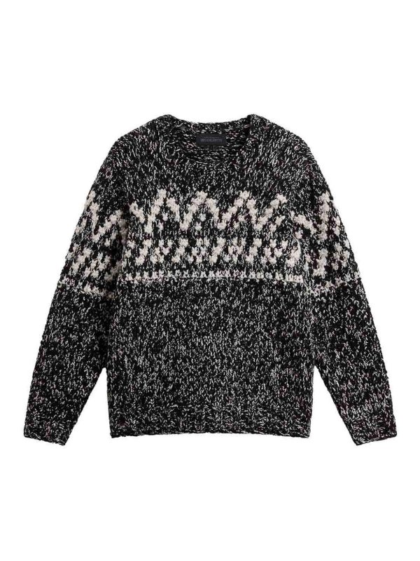 WOOLRICH: Strickpullover mit Rundhalsausschnitt - Rundhalspullover - Schwarz