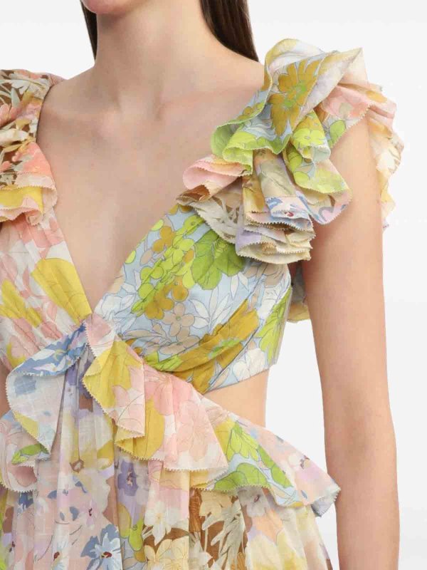 Knielanges Kleid - Bunt shop online: ZIMMERMANN