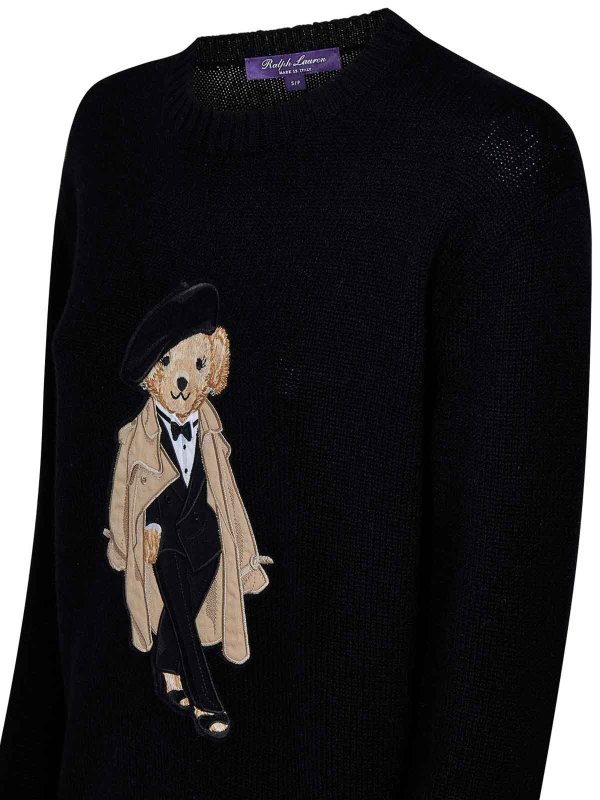 The Best Shops RALPH LAUREN: crew necks - Cashmere Trench Polo Bear Crewneck Sweater