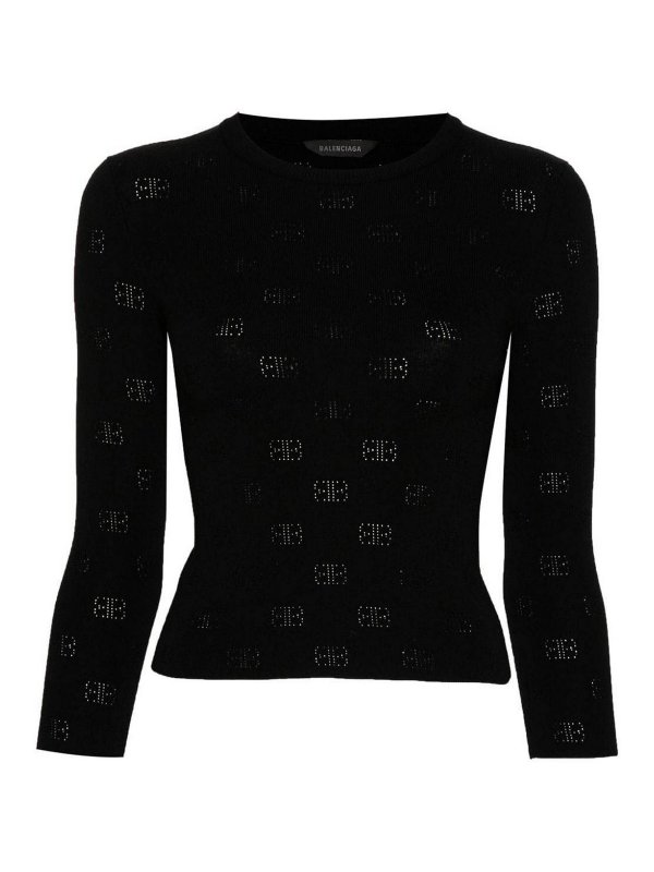 BALENCIAGA: クルーネック - クルーネック - 黒