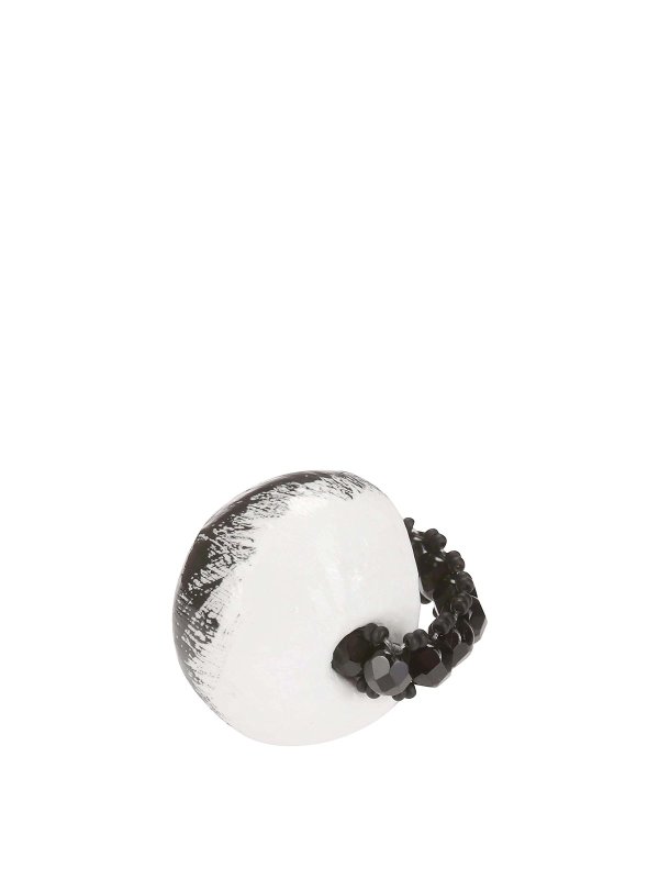 MARIA CALDERARA: Rings - White/Black Ring
