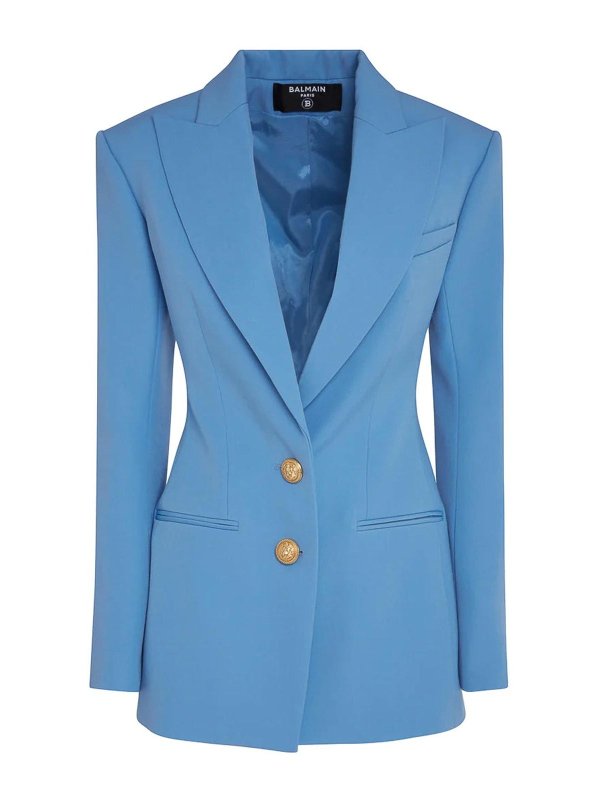 Balmain: カジュアルジャケット - カジュアルジャケット - ブルー