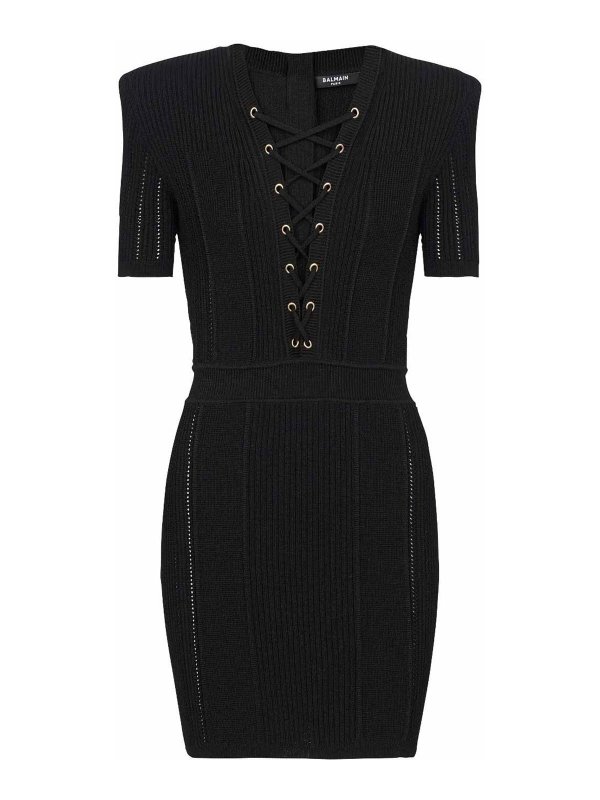 Balmain: short dresses - V-Neck Dress
