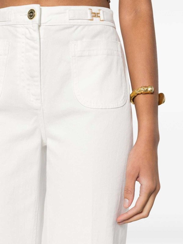 ELISABETTA FRANCHI buy online ブーツカットジーンズ - 白