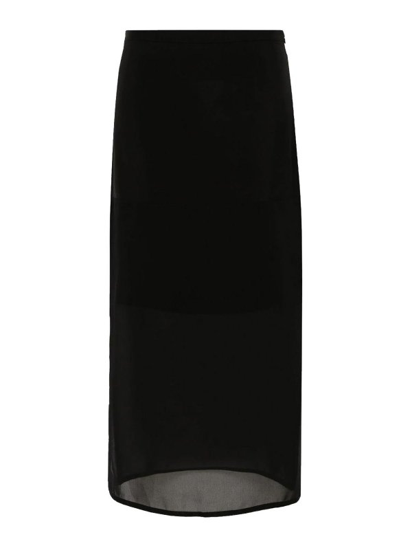 SPORTMAX: ニーレングススカート＆ミディ丈 - 膝丈/ミディスカート - 黒