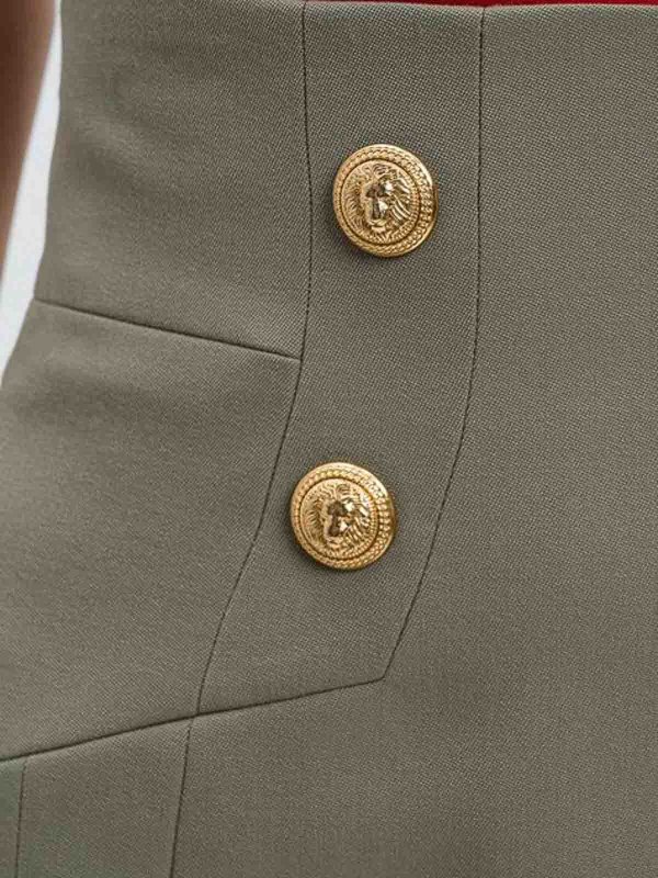 The Best Shops Balmain: Faldas media pierna y semilargas - Falda Semilarga - Verde