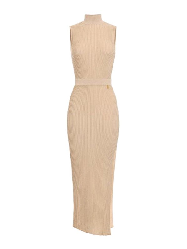 ELISABETTA FRANCHI: maxi dresses - Midi Dress In Ribbed Viscose And Lurex