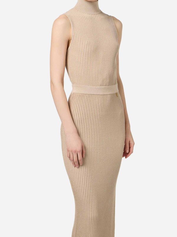 The Best Shops ELISABETTA FRANCHI: maxi dresses - Midi Dress In Ribbed Viscose And Lurex