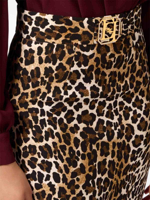ELISABETTA FRANCHI buy online Midi Skirt In Crpe Animalier
