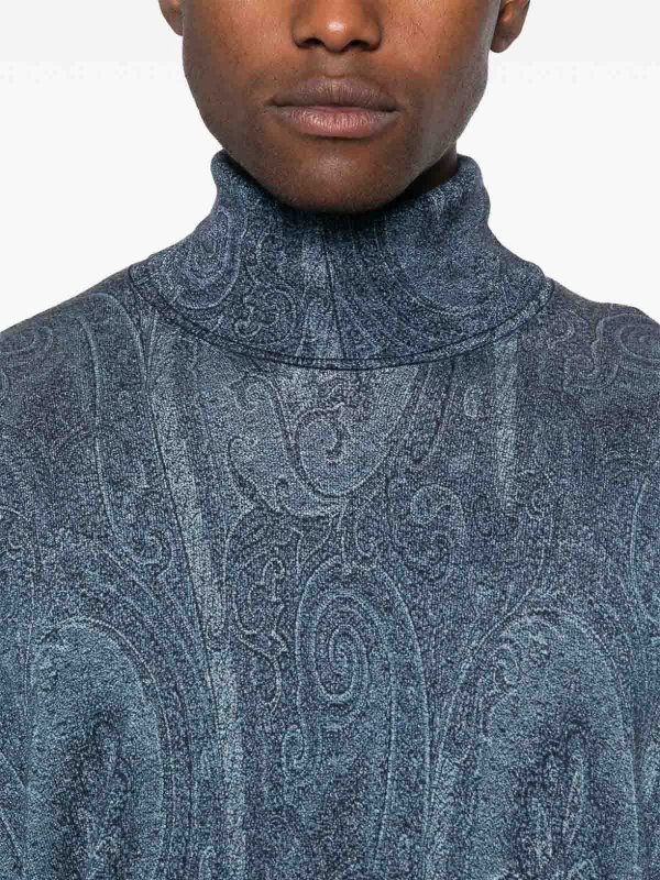 Pull Col Rond - Bleu shop online: ETRO
