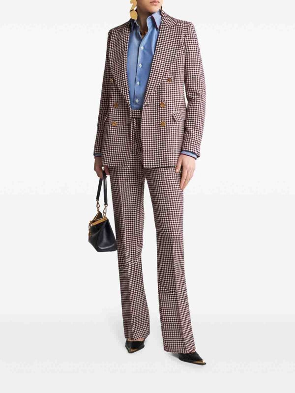 casual trousers shop online Houndstooth Patterned Trousers