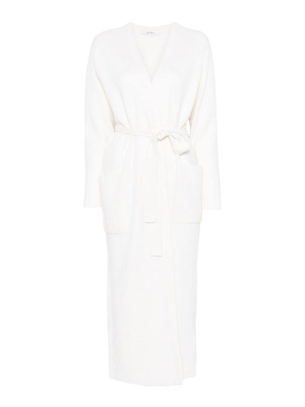 Max Mara: Suéteres con cuello pico - Suéter Cuello Redondo - Blanco