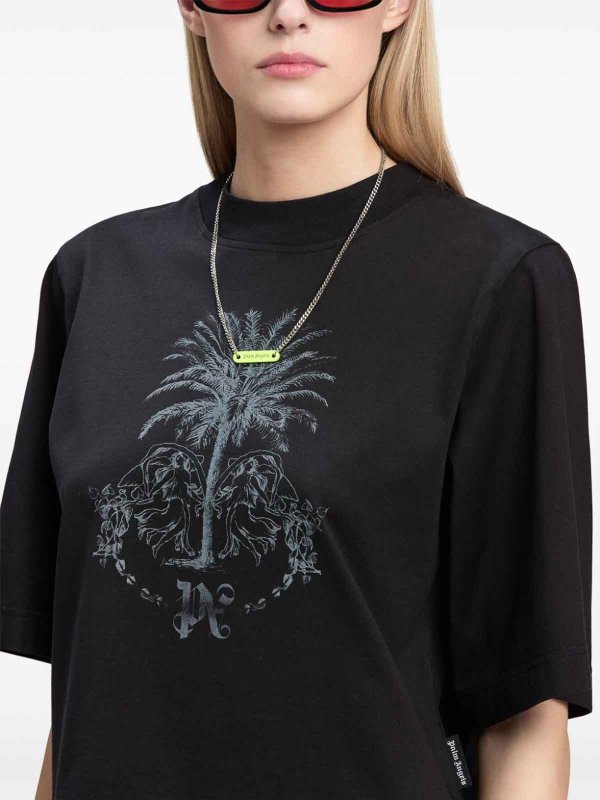 The Best Shops Palm Angels: T-shirts - T-Shirt - Noir