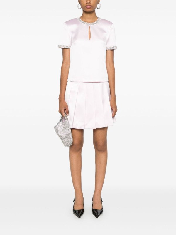 Self Portrait: gonne al ginocchio  e longuette online - Minigonna in raso con autoritratto