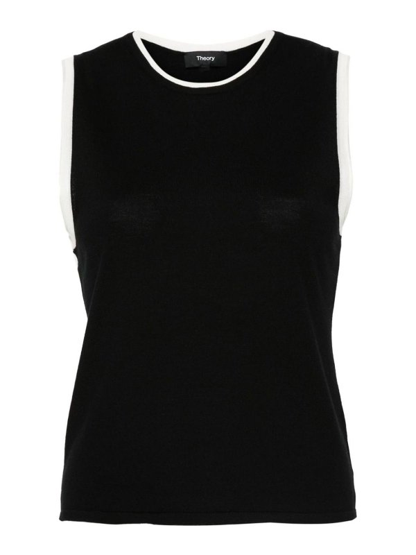 Theory: Tops & Tank tops - Top In Knit With Contrasting Edges