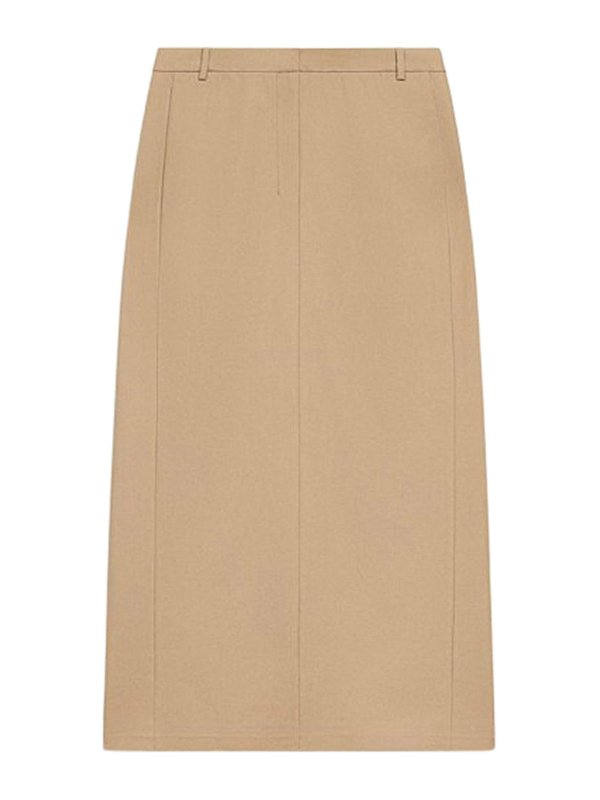 Theory: ニーレングススカート＆ミディ丈 - 膝丈/ミディスカート - キャメル