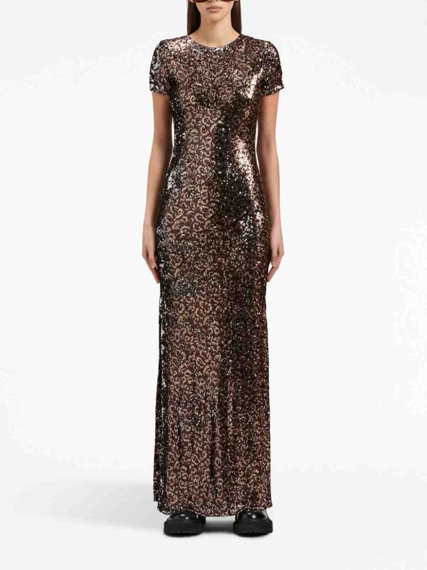 Palm Angels: マキシドレス online - マキシドレス - ブラウン