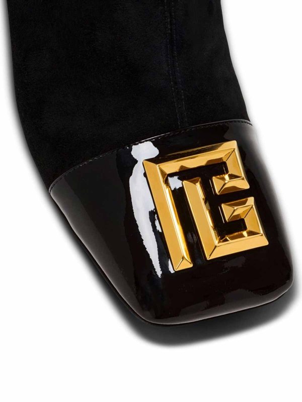 The Best Shops Balmain: ankle boots - Edna Ankle Boots In Suede With Patent Toe