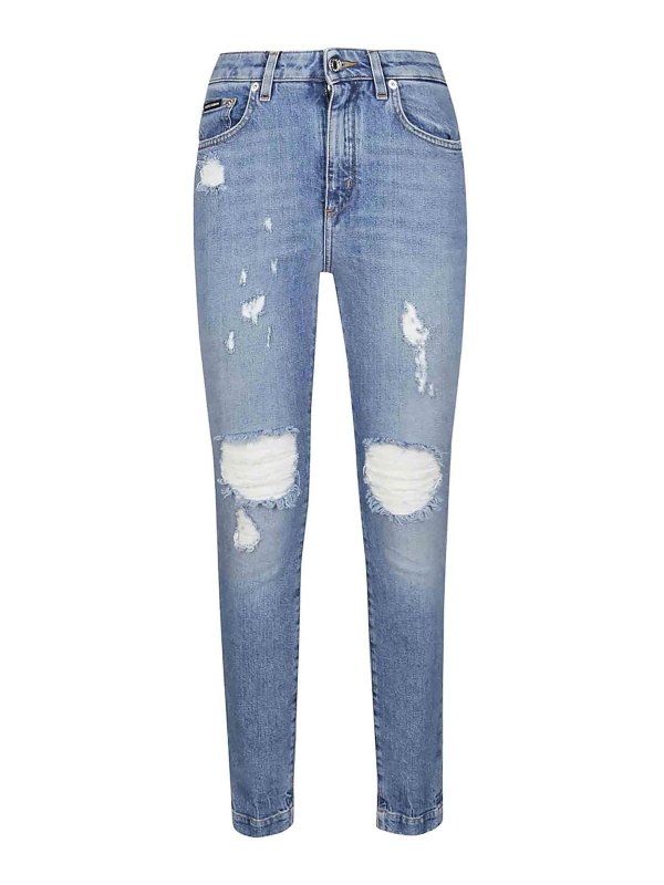 DOLCE & GABBANA: ストレートジーンズ - ストレートジーンズ - ブルー