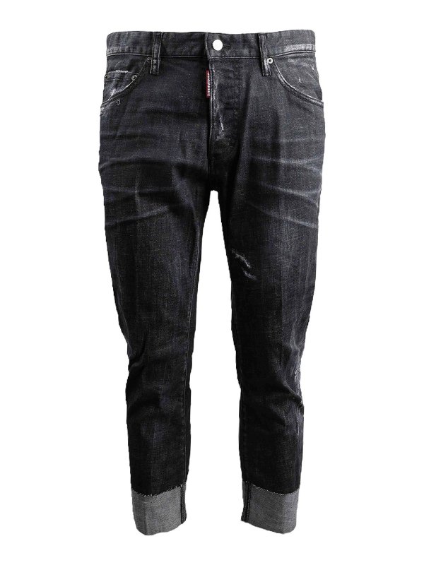 DSQUARED2: Jeans Rectos - Vaqueros Rectos - Negro