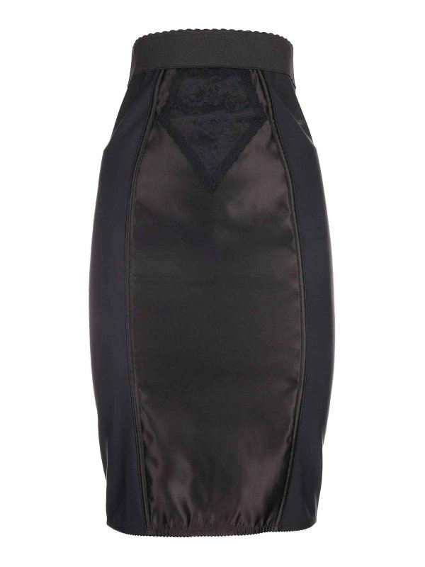 DOLCE & GABBANA: Faldas media pierna y semilargas - Falda Semilarga - Negro