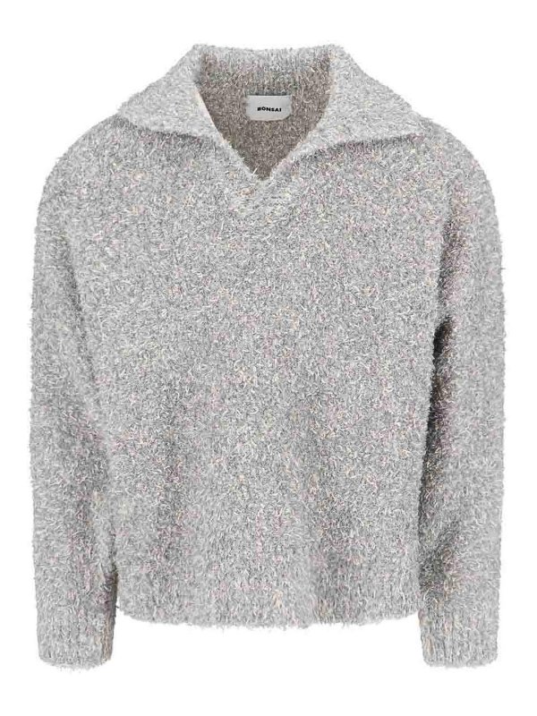 BONSAI: Strickpullover mit Rundhalsausschnitt - Rundhalspullover - Grau