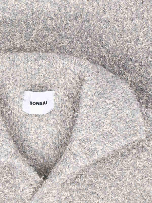 The Best Shops BONSAI: Strickpullover mit Rundhalsausschnitt - Rundhalspullover - Grau