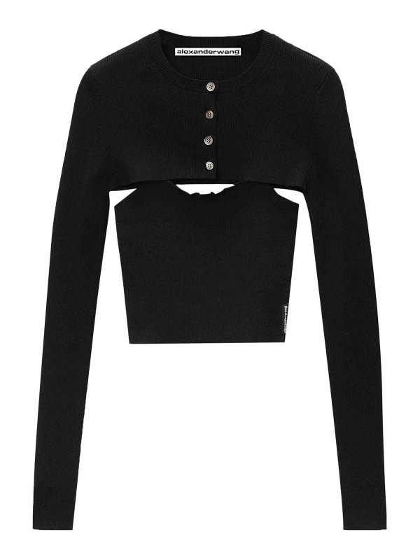 ALEXANDER WANG: cardigans - Cropped Cardigan