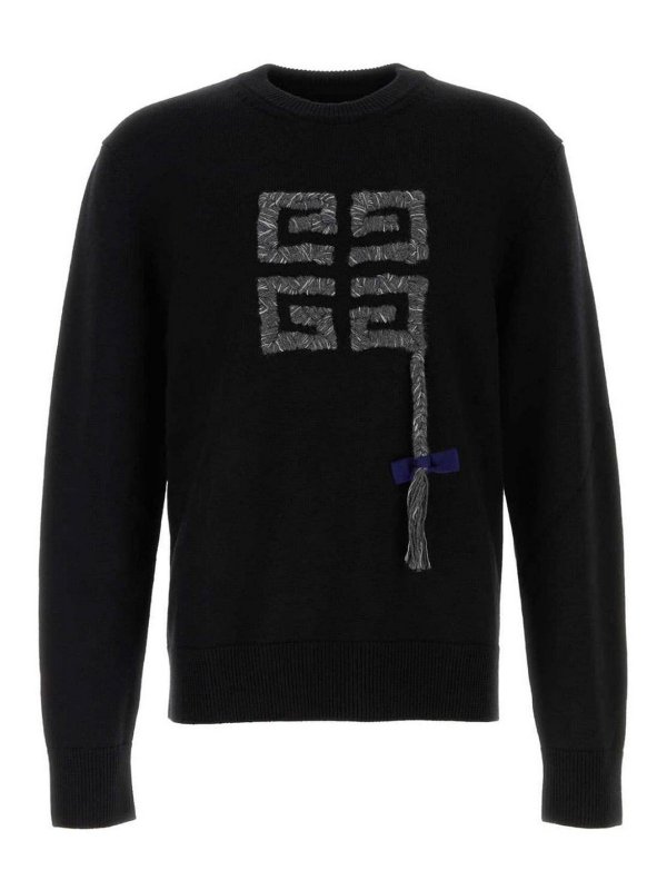 GIVENCHY: crew necks - Front Logo Wool Jumper