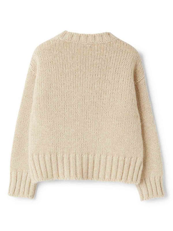 The Best Shops Il Gufo: Strickpullover mit Rundhalsausschnitt - Rundhalspullover - Beige