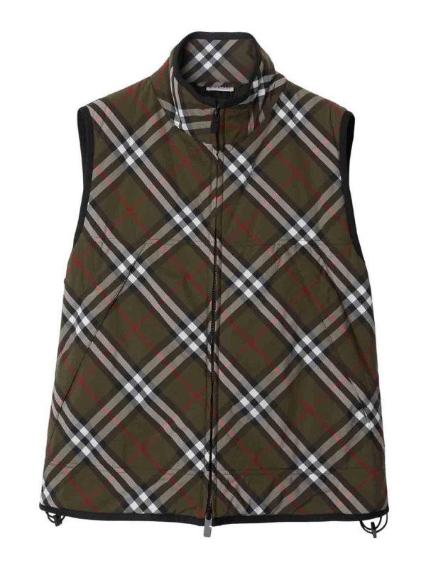 BURBERRY: gilet - Gilet imbottito a quadri