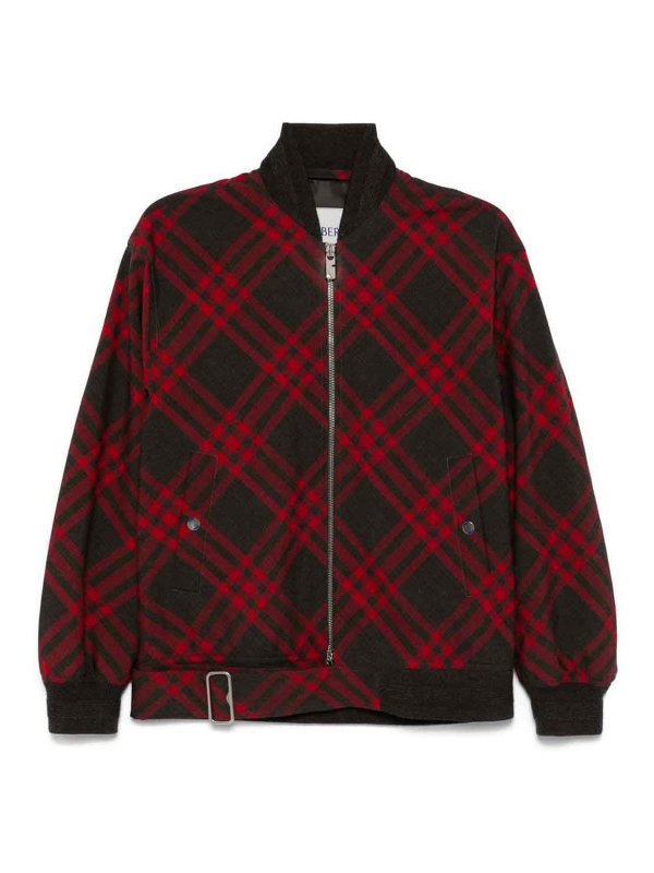 BURBERRY: casual jackets - Check Bomber Jacket