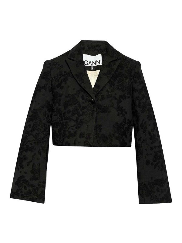 GANNI: Blazer - Blazer - Negro