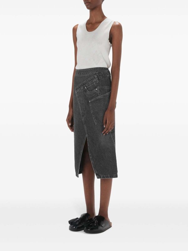 Twisted Denim Midi Skirt shop online: J.W. ANDERSON