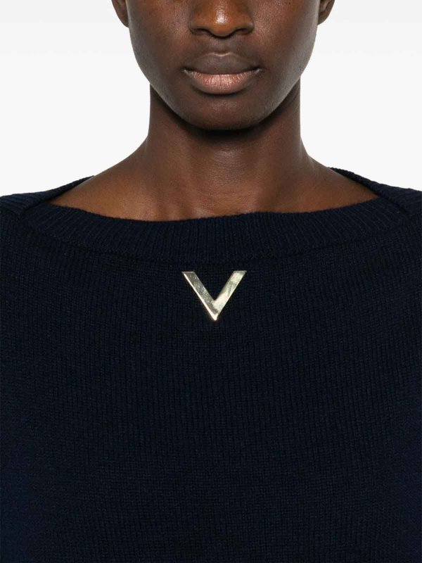 VALENTINO GARAVANI: Strickpullover mit Rundhalsausschnitt online - Rundhalspullover - Blau