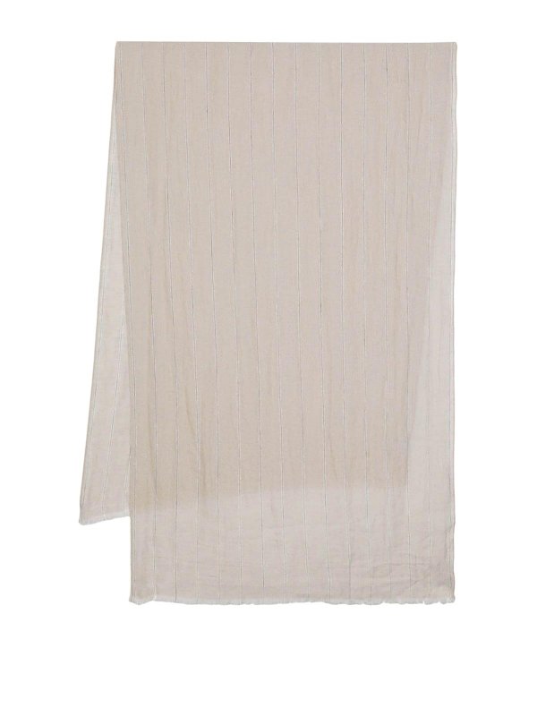 BRUNELLO CUCINELLI: scarves - Threading Striped Scarf
