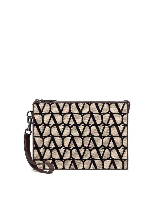 VALENTINO GARAVANI: クラッチバッグ - クラッチバッグ - ベージュ